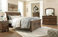 Flynnter Queen Panel Bed with 2 Storage Drawers with Mirrored Dresser, Chest and Nightstand