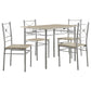 Anna 5-piece Rectangular Dining Table Set Silver