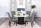 Sherry 5-piece Round Marble Top Dining Table Set Grey