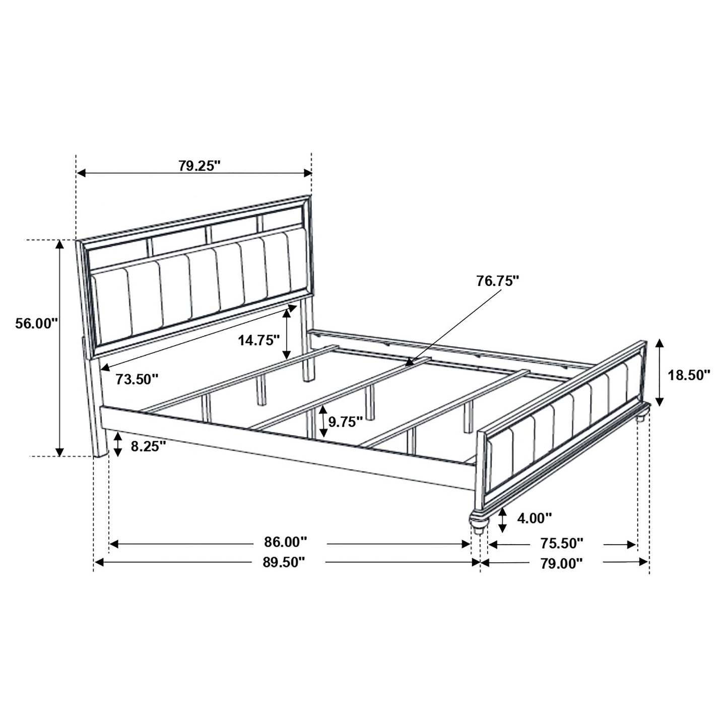 Barzini 5-piece California King Bedroom Set Black