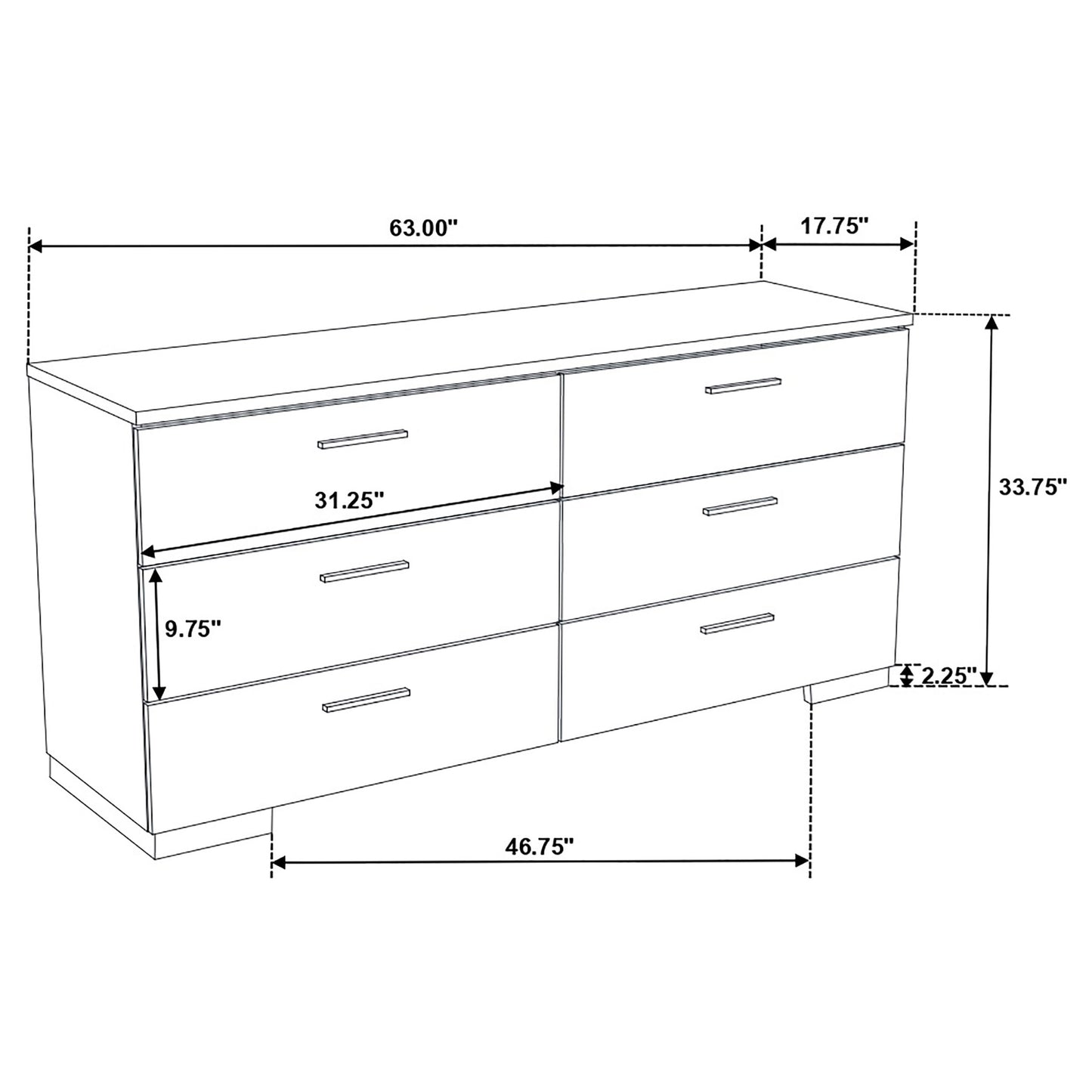 Felicity 5-piece California King Bedroom Set White Gloss