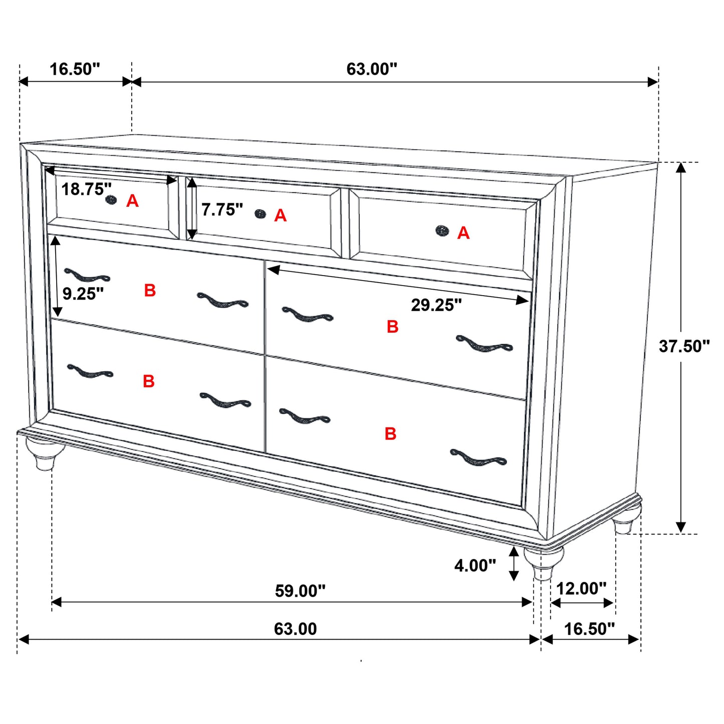 Barzini 4-piece California King Bedroom Set White