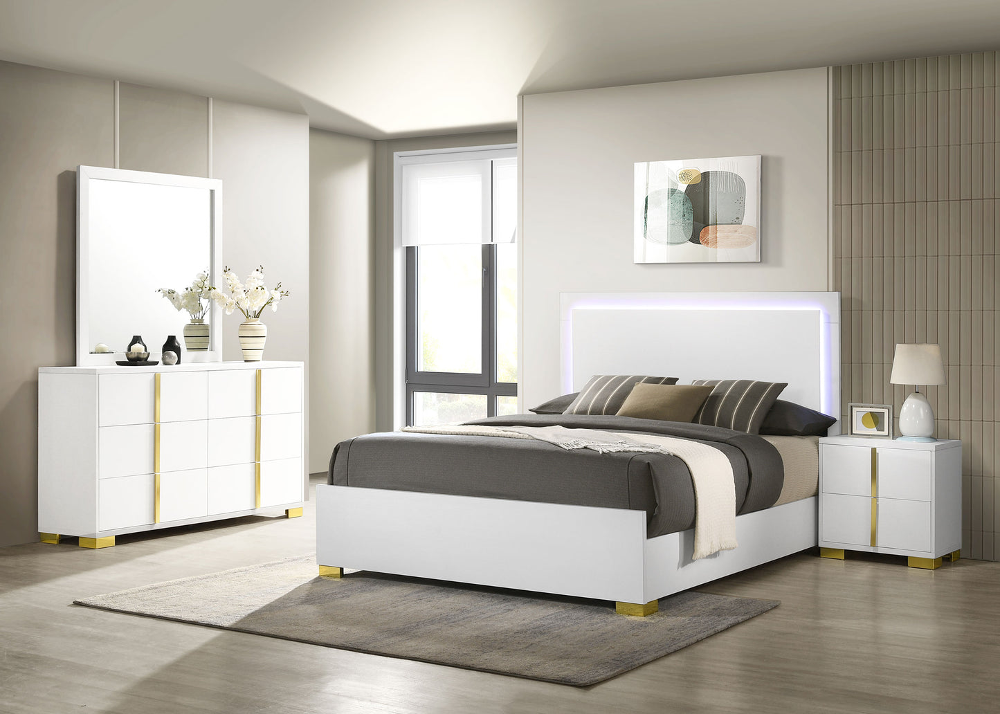 Marceline 4-piece Eastern King Bedroom Set White