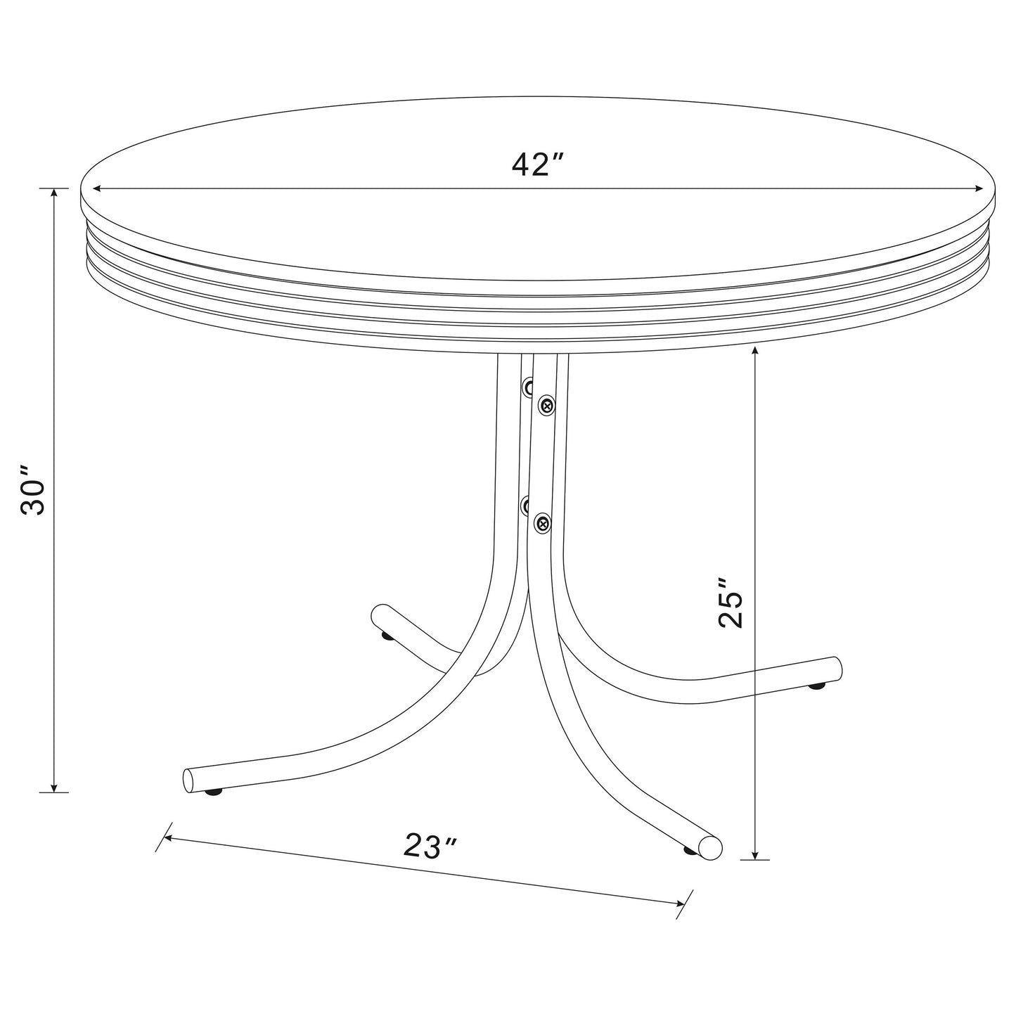 Retro 5-piece Round Dining Table Set White and Black