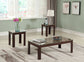 Rhodes 3-piece Faux Marble Top Coffee Table Set Brown