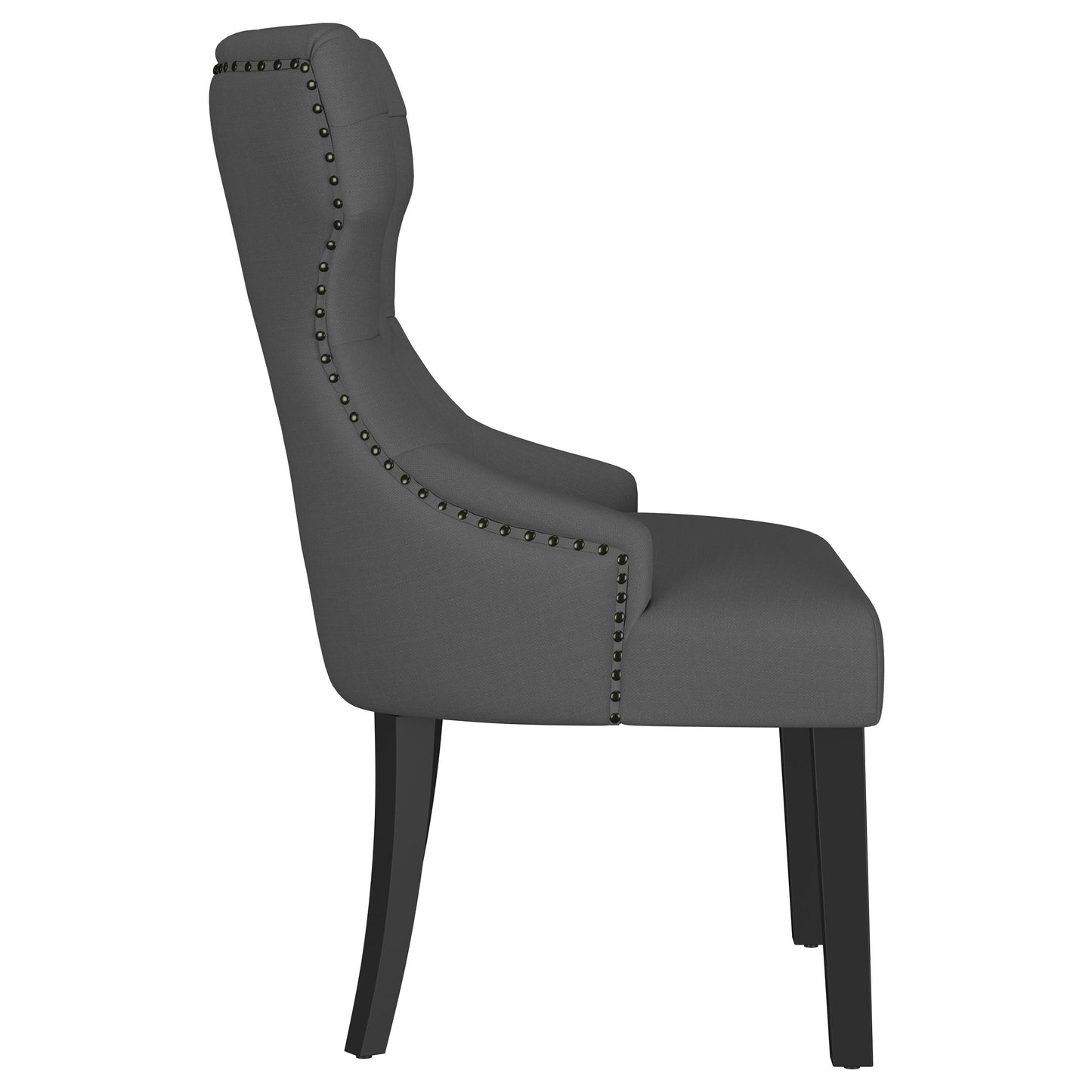 Baney Fabric Upholstered Dining Side Chair Grey and Black