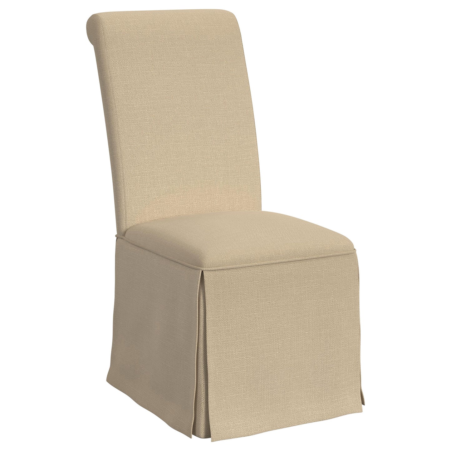 Shawna Upholstered Skirted Dining Chair Khaki (Set of 2)