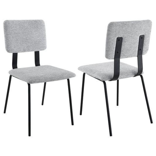 Calla Fabric Upholstered Dining Side Chair Grey (Set of 2)