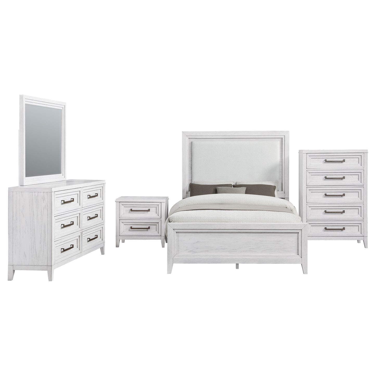 Marielle 5-piece Queen Bedroom Set Distressed White