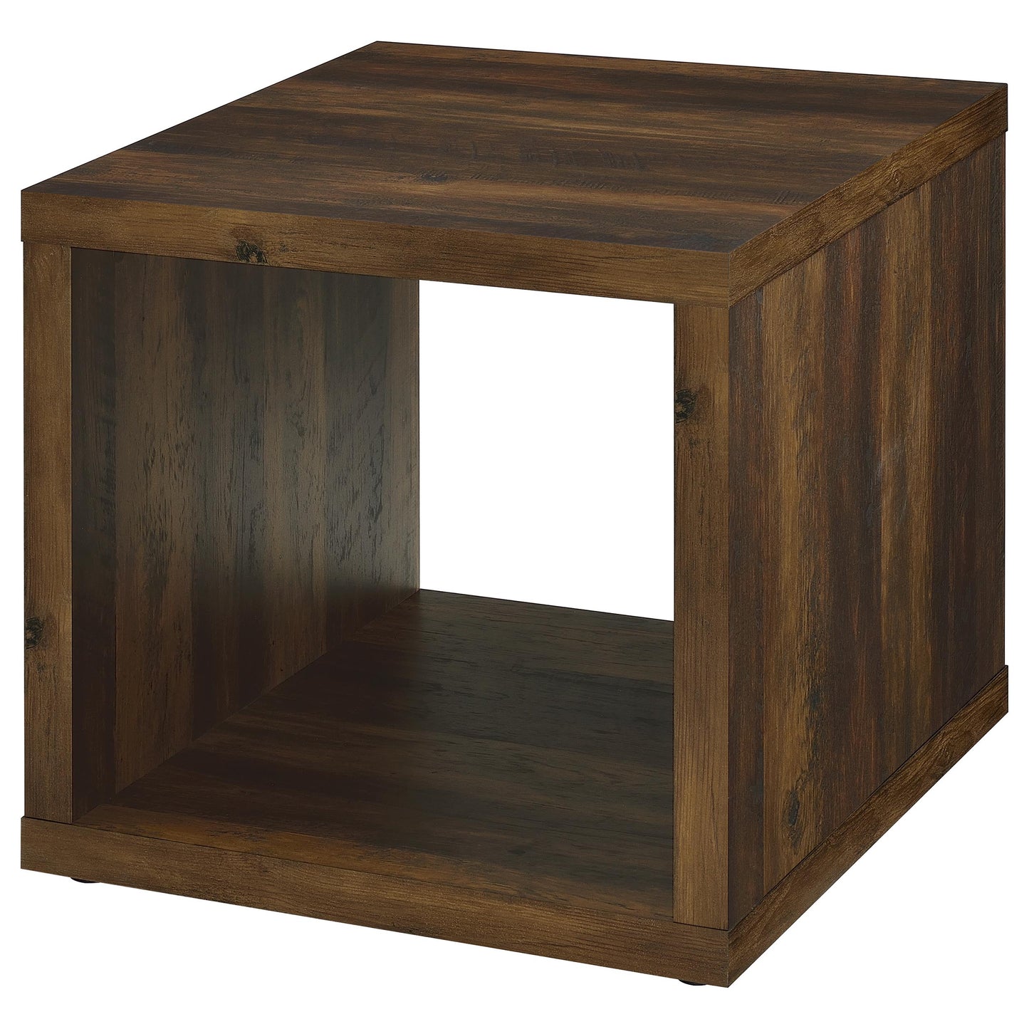 Frisco Square Engineered Wood Side End Table Dark Pine