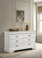 Louis Philippe 6-drawer Dresser White