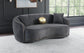 Brookside Velvet Upholstered Curved Sofa Dark Grey