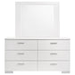 Felicity 6-drawer Wood Dresser with Mirror White High Gloss