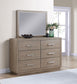 Kenora 6-drawer Dresser and Mirror Barley Brown