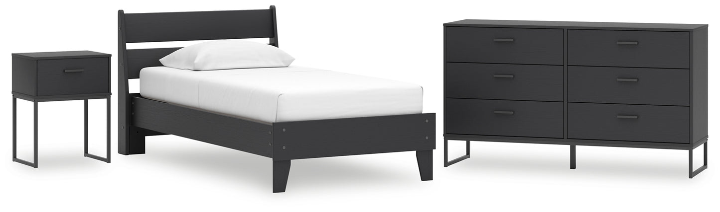 Socalle Twin Panel Platform Bed with Dresser and Nightstand