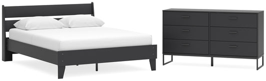 Socalle Queen Panel Platform Bed with Dresser