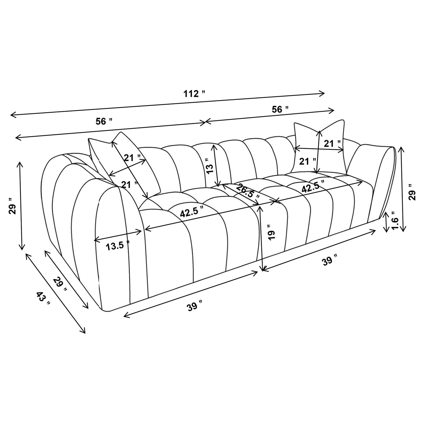 Winchester Boucle Upholstered Extra Long Sofa Sand Pebble