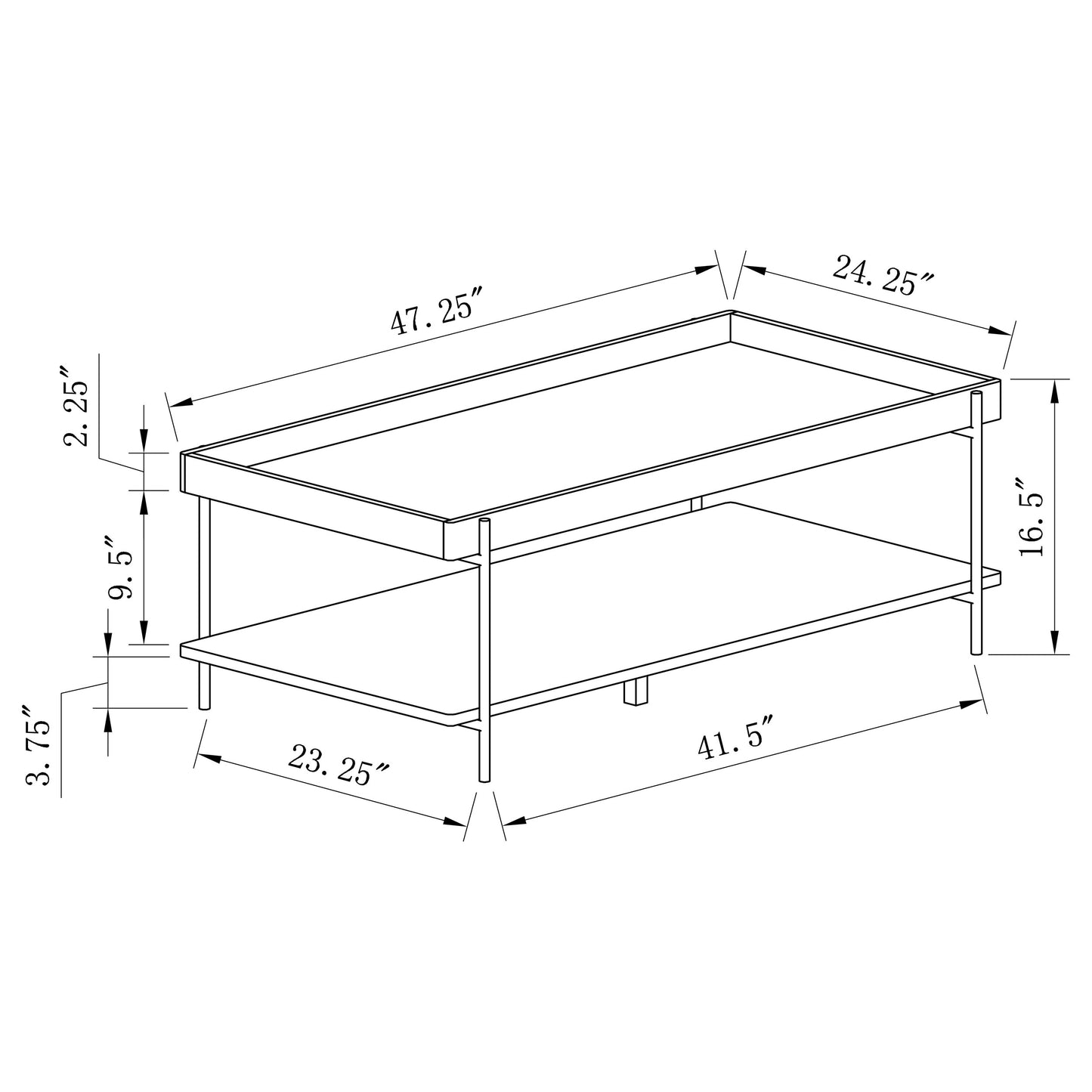 Fallon Rectangular Engineered Wood Coffee Table Light Brown