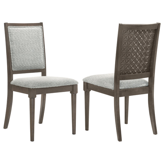 Onslow Upholstered Dining Side Chair Dark Brown (Set of 2)