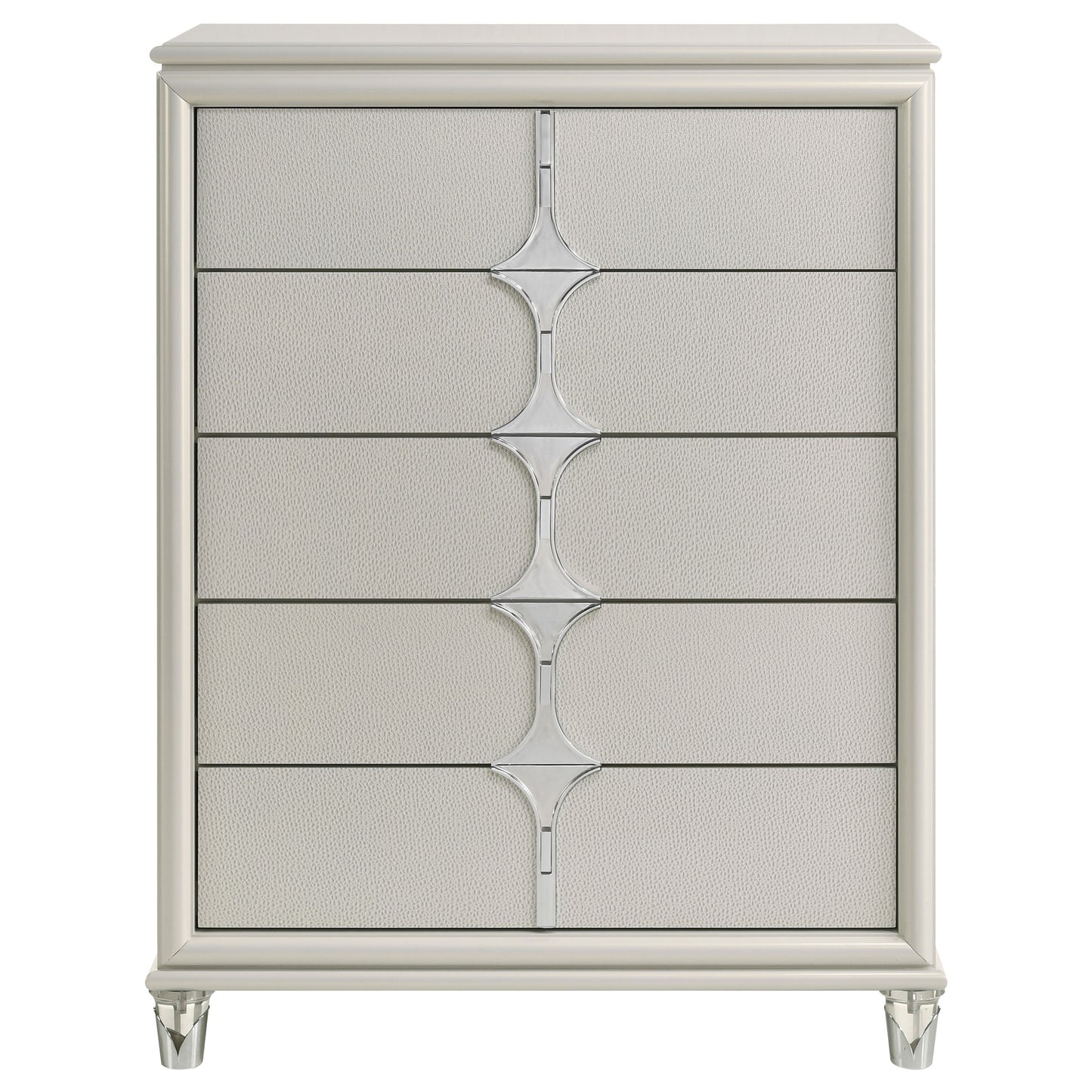 Olivia 5-drawer Bedroom Chest of Drawers Pearl White