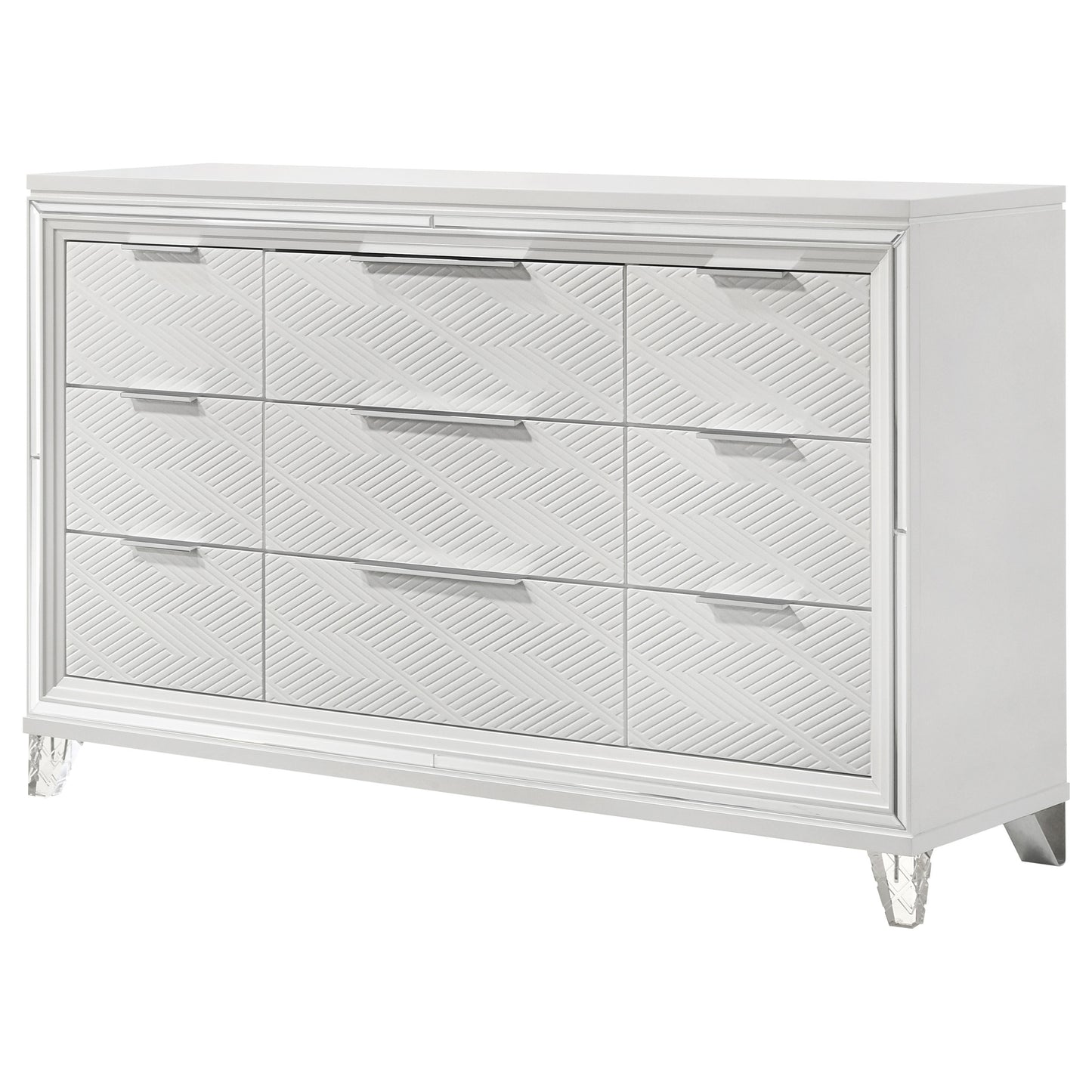 Marmore 9-drawer Dresser Cabinet White