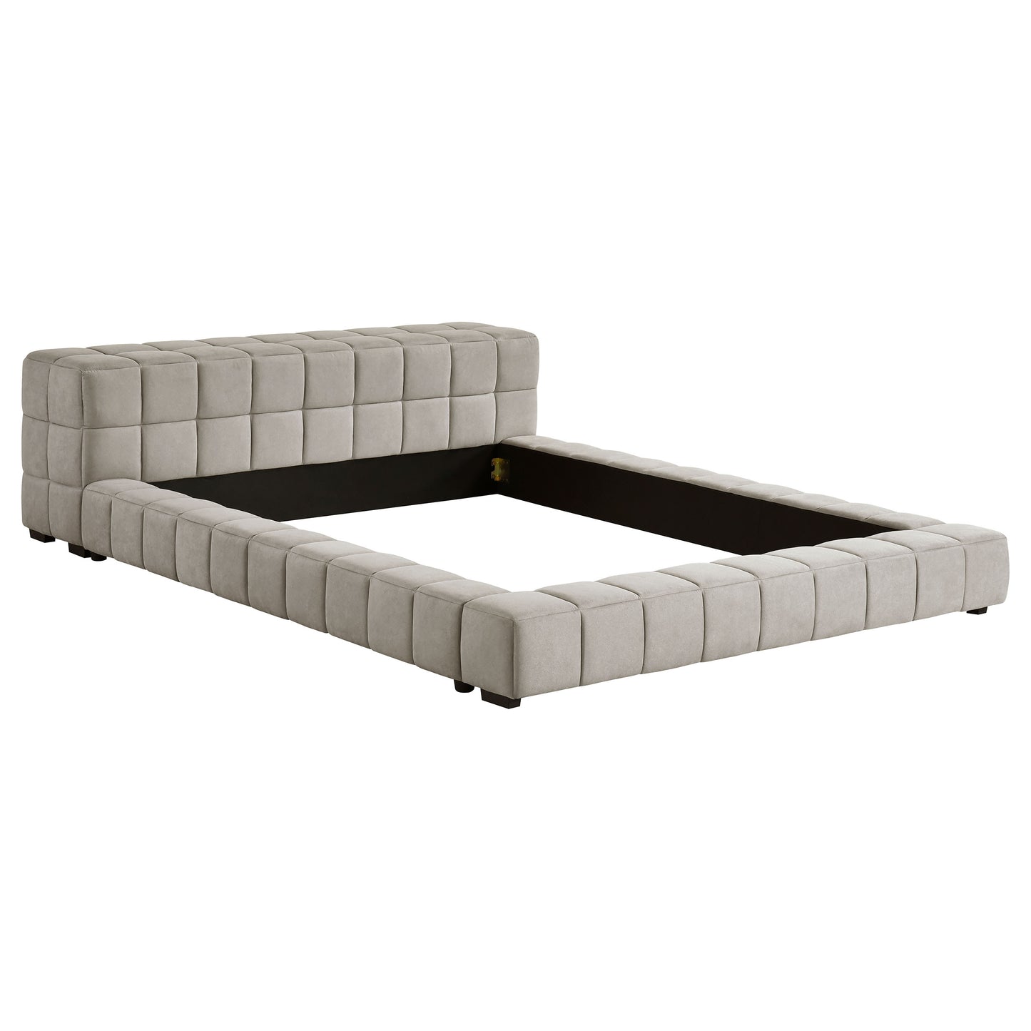 Trinity Upholstered Queen Platform Bed Light Taupe