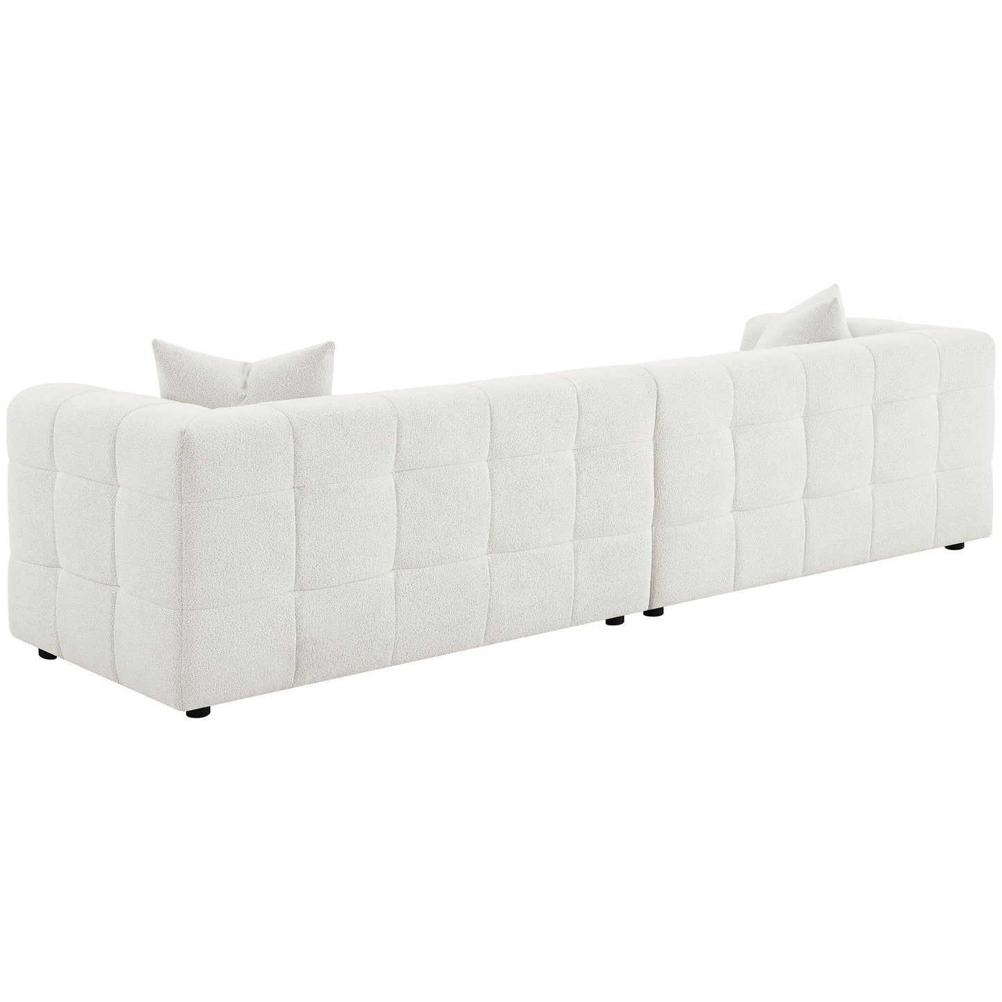 Everly Boucle Upholstered Extra Long Sofa Off White