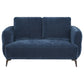 Lively Chenille Upholstered Modern Track Arm Loveseat Blue