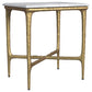 Baldwin Rectangular Marble Top Side Table White and Gold