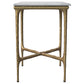 Baldwin Rectangular Marble Top Side Table White and Gold