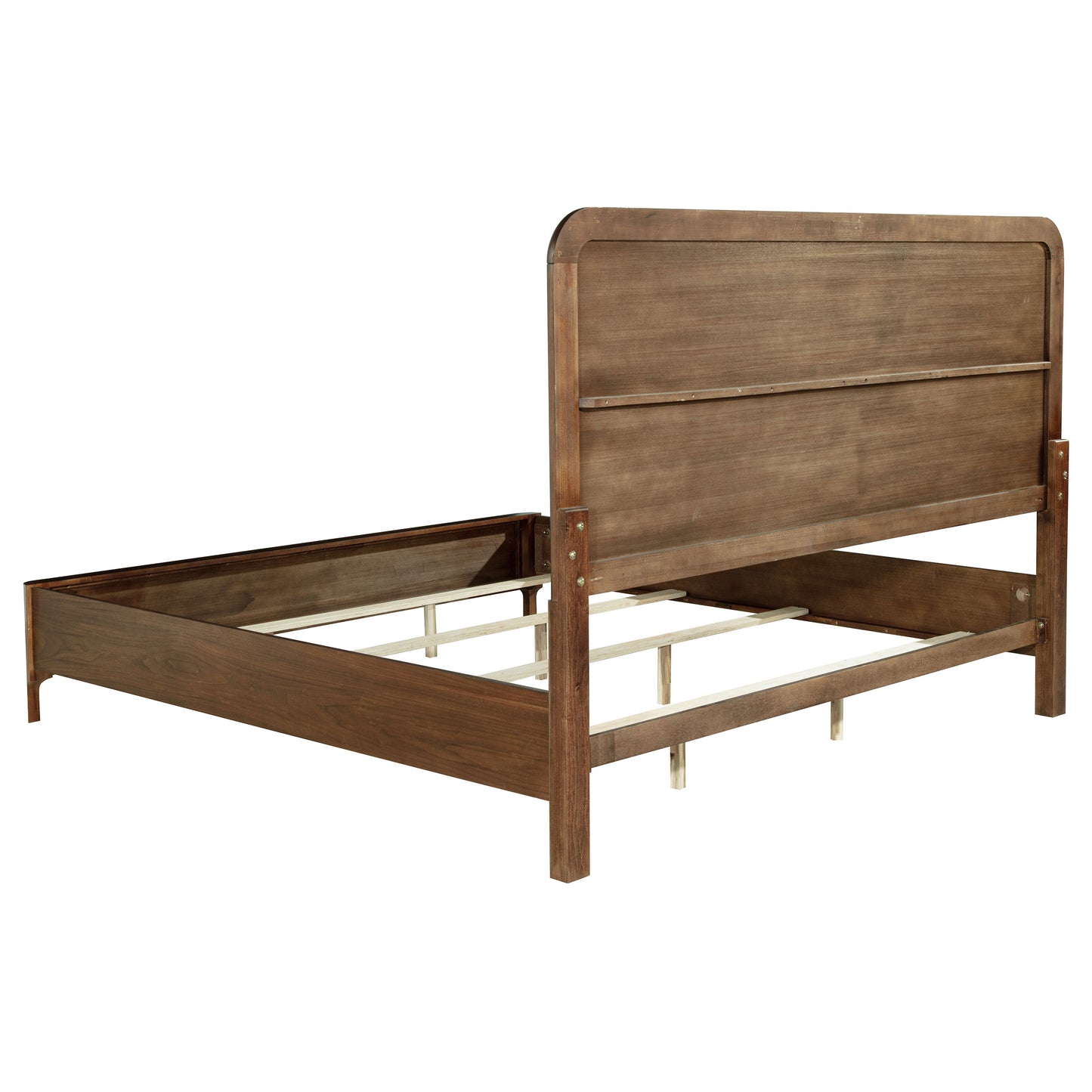 Maderia 57-inch Upholstered Queen Panel Bed Walnut