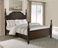 Andover 63-inch Four Poster Queen Bed Dark Oak