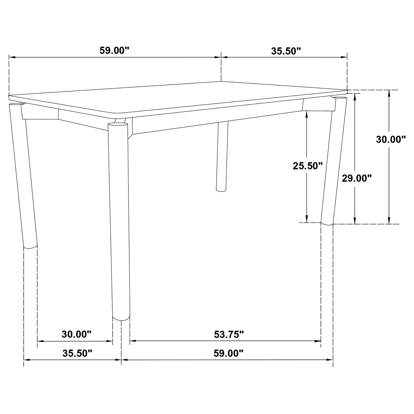 Parkridge 59-inch Rectangular Dining Table Natural Walnut