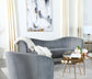 Sophia Upholstered Channel Tufted Loveseat Grey