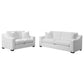 Ashlyn 2-piece Upholstered Sloped Arm Sofa Set White