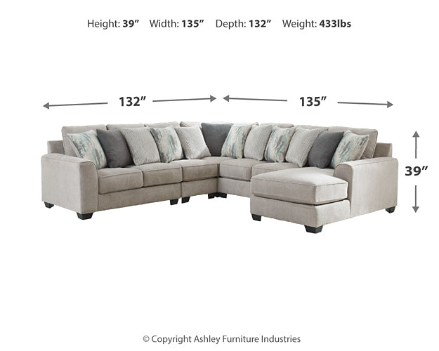 Ardsley 5-Piece Sectional with Chaise