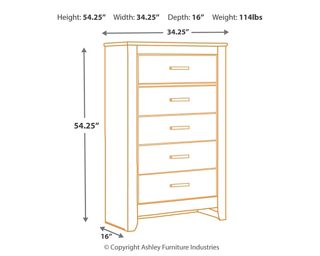 Brinxton Full Panel Headboard with Mirrored Dresser and Chest