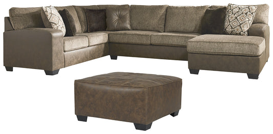 Abalone 3-Piece Sectional with Ottoman