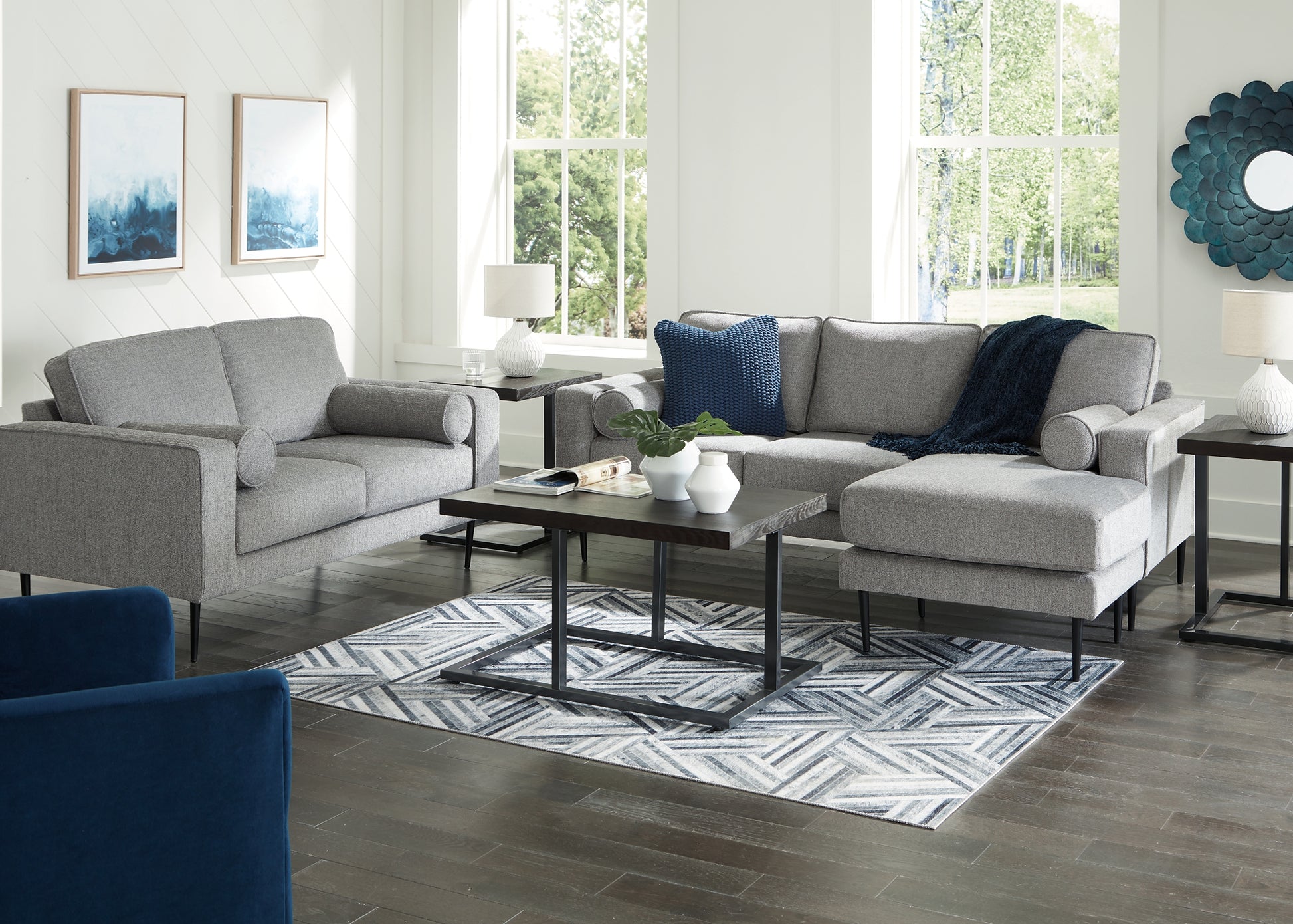 Sofa chaise deals and loveseat