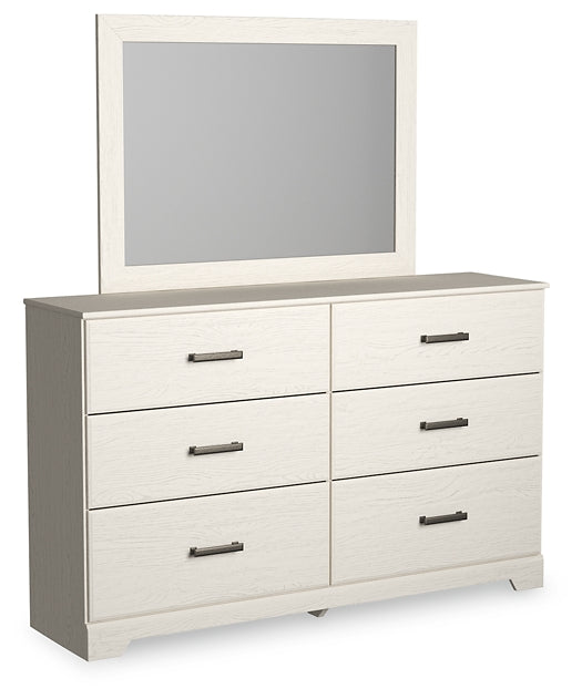 Stelsie Twin Panel Bed with Mirrored Dresser, Chest and 2 Nightstands