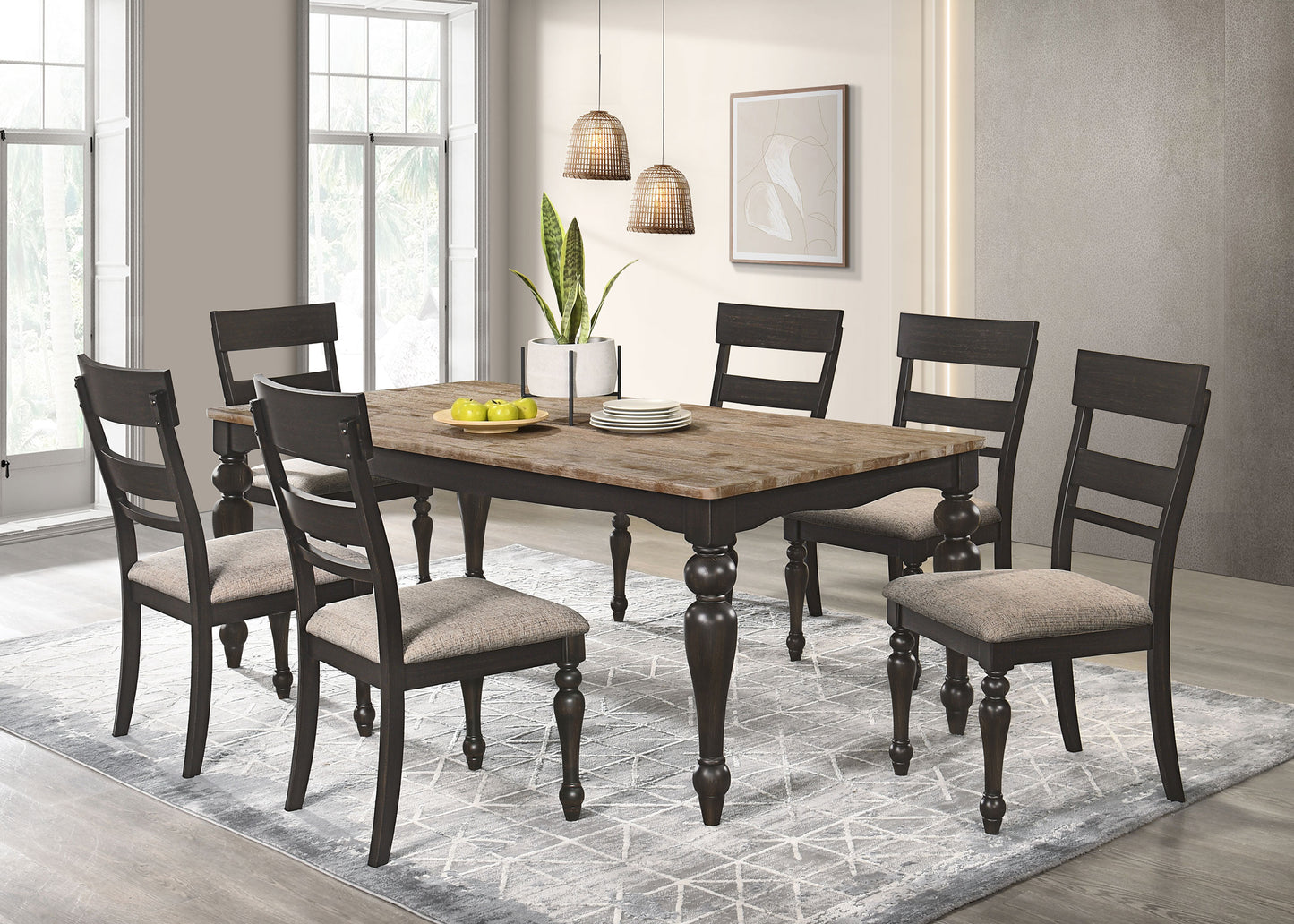 Bridget Wood Dining Side Chair Charcoal (Set of 2)