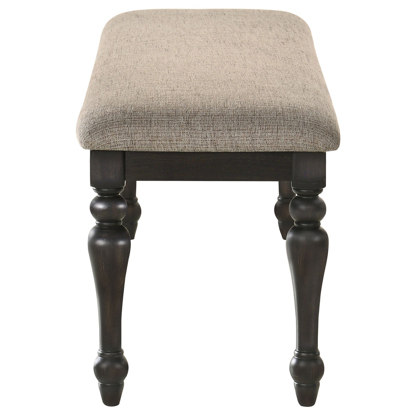 Bridget Fabric Upholstered Dining Bench Stone and Charcoal