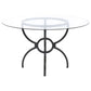 Aviano Round 48-inch Glass Top Metal Dining Table Gunmetal