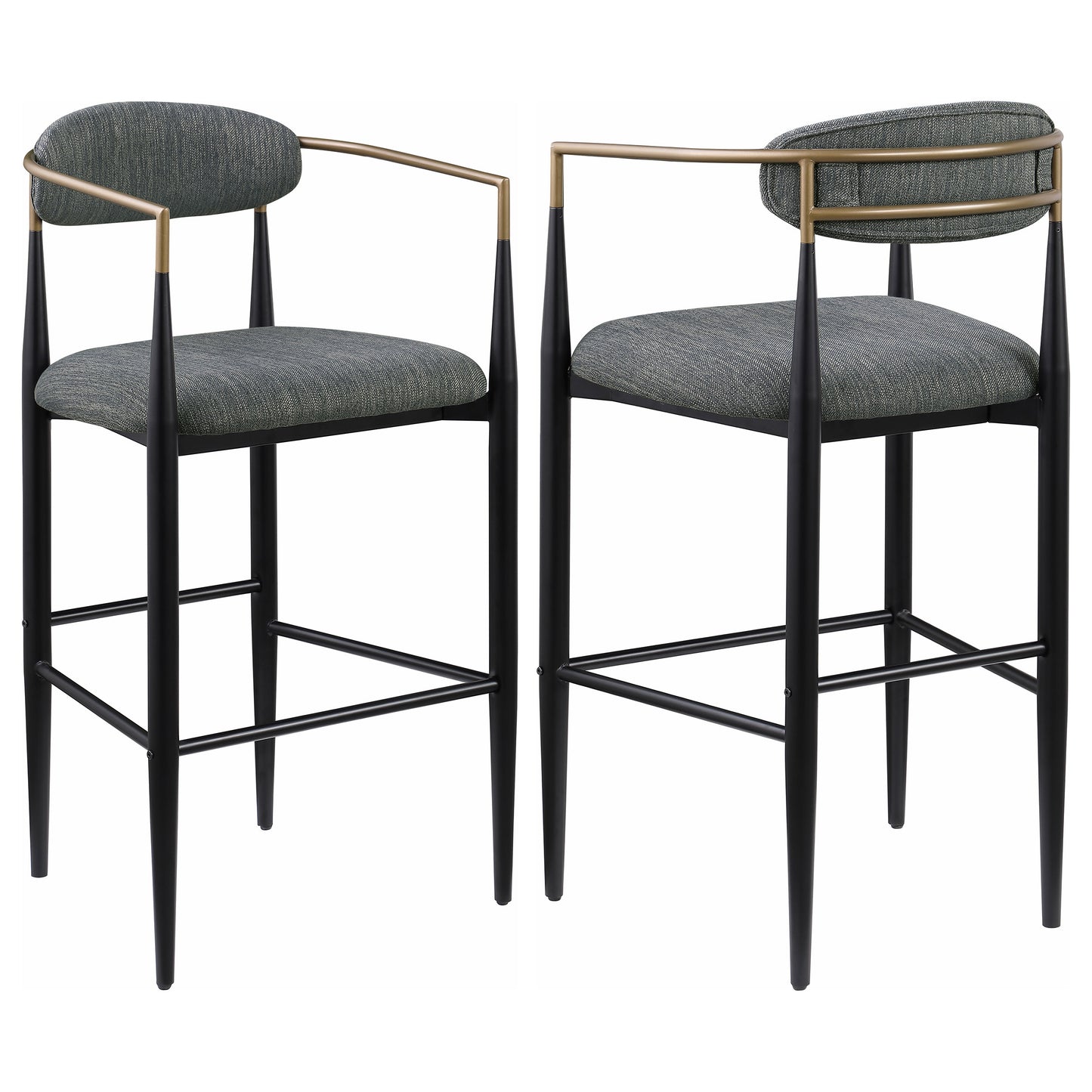 Tina Fabric Upholstered Bar Chair Dark Grey (Set of 2)