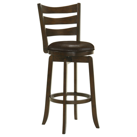 Murphy Wood Pub Height Swivel Bar Chair Dark Brown