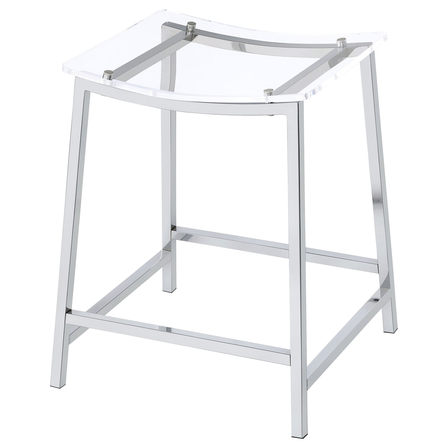 Jovani Acrylic Backless Counter Stool Chrome (Set of 2)