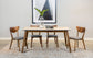 Everett 5-piece Rectangular Dining Table Set Natural Walnut