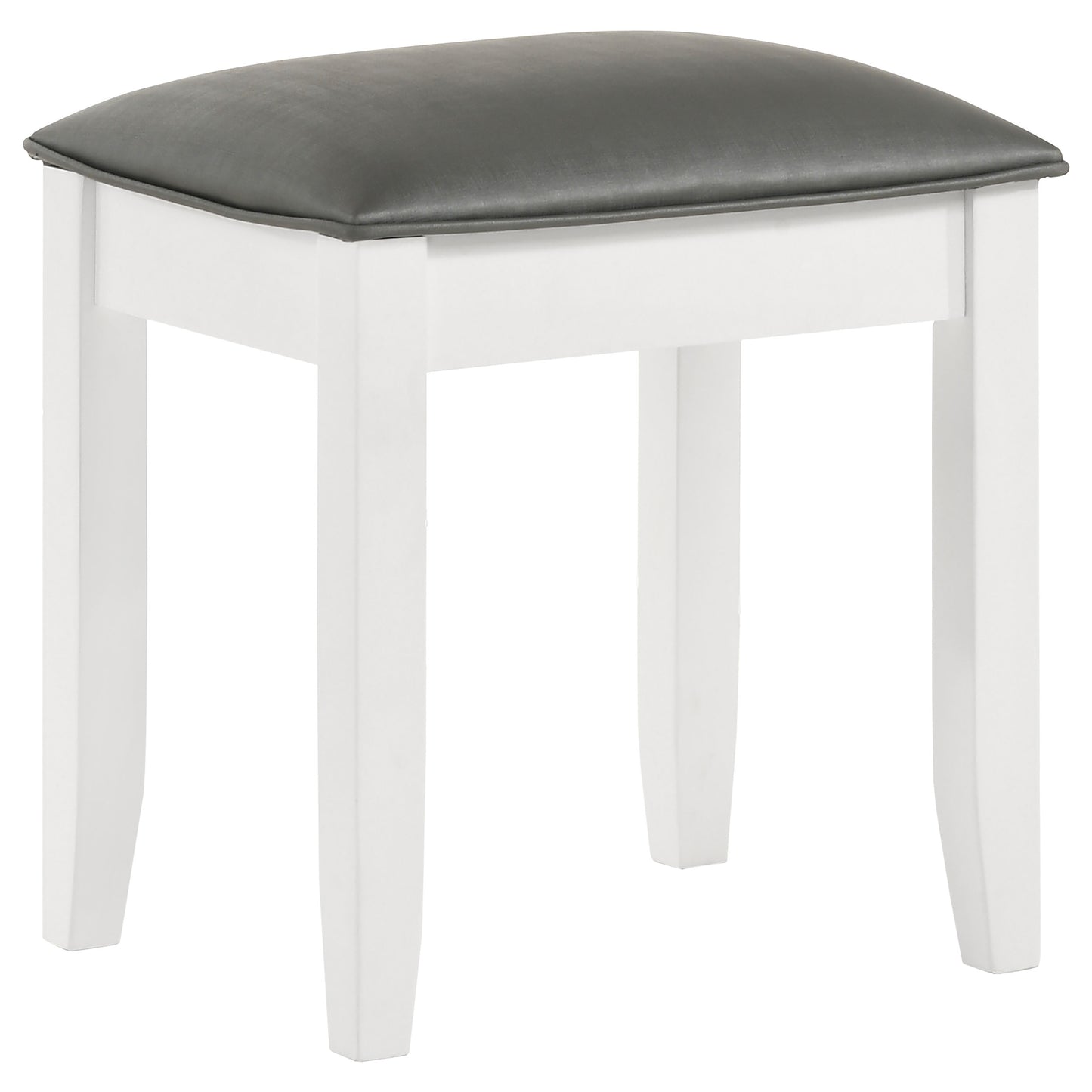 Barzini Upholstered Vanity Stool Metallic and White