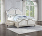 Evangeline California King LED Storage Panel Bed Silver Oak