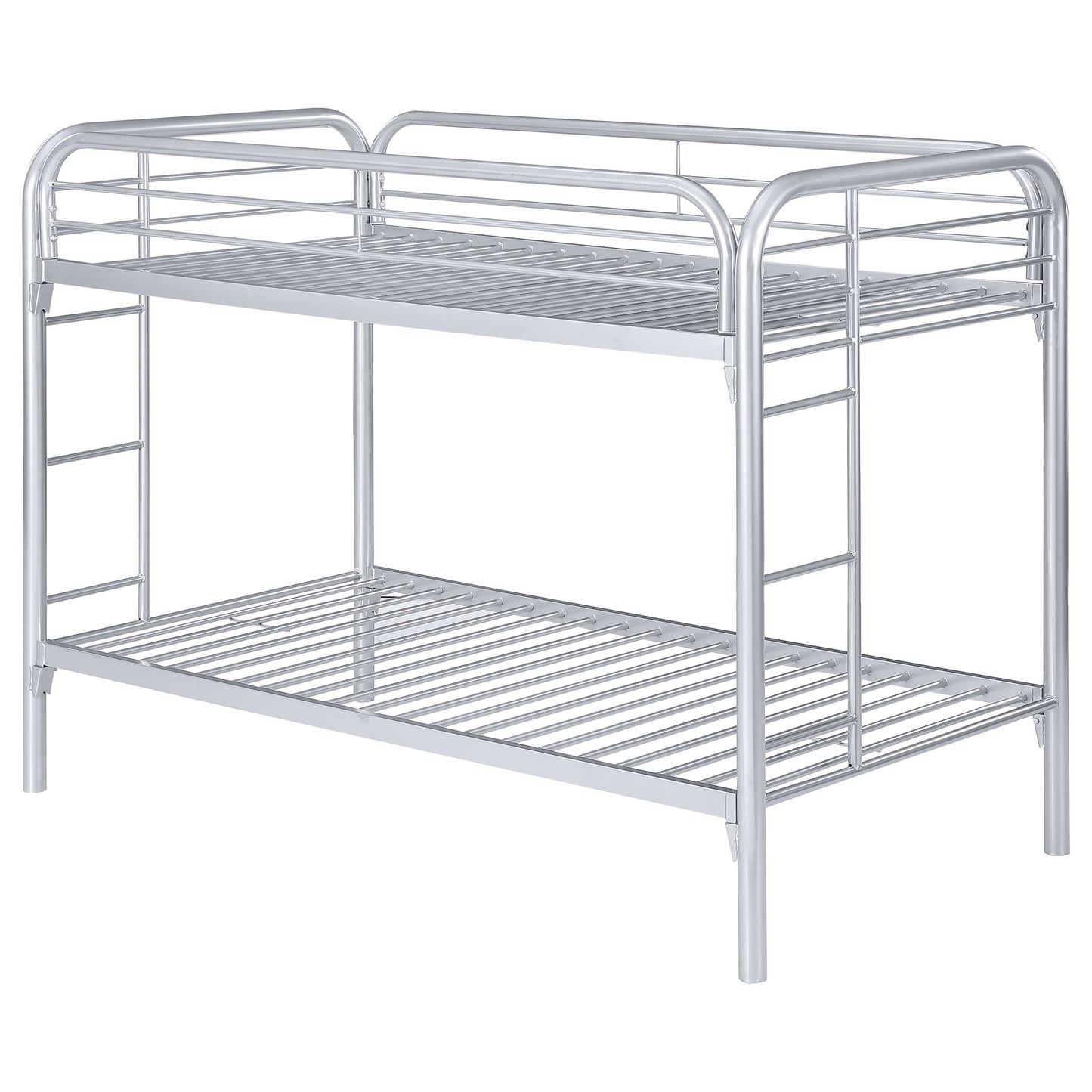 Morgan Metal Twin Over Twin Bunk Bed Silver